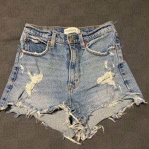 Abercrombie & Fitch high rise distressed shorts